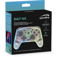 SPEEDLINK Gamepad Rait NX, RGB, PC/Android/Switch OLED/Lite, žični/bežični, prozirni SL-650115-CR