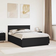 Krevetna konstrukcija 150 x 200 cm konstruirano drvo, crna