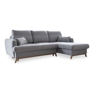 SCANDIC Svijetlosiva kutna garnitura na razvlačenje Miuform Lagom, desni kut, 235x157x90 cm
