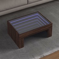 Stolić s beskonačnim LED svjetlima boja hrasta 70x50x30 cm