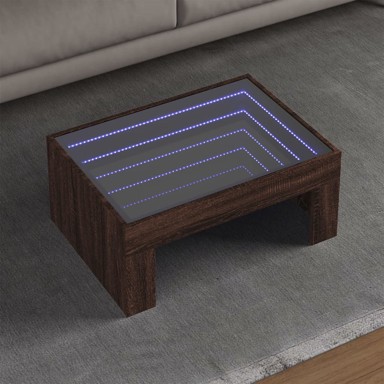 Stolić s beskonačnim LED svjetlima boja hrasta 70x50x30 cm