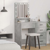 Stol toaletni s LED svjetlima model Beton 50x41x135 cm, sivi beton