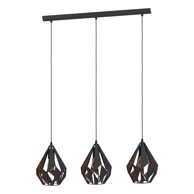 EGLO Crna viseća svjetiljka s metalnim sjenilom CARLTON 1 