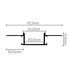 Aluminijski profil ugradbeni, 13.8mm x 24.2mm, 2m