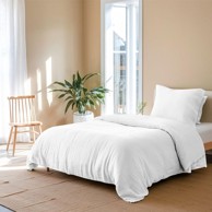 NIKCORP Posteljina od pamučnog muslina 135 x 200 cm s patentnim zatvaračem, bijela