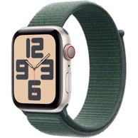 APPLE Pametni sat SE GPS + Cellular 44mm, Starlight aluminijsko kućište, Lake zeleni Sport Loop