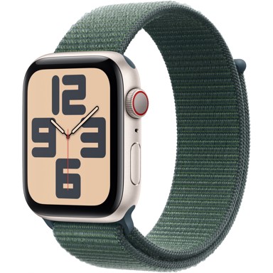 APPLE Pametni sat SE GPS + Cellular 44mm, Starlight aluminijsko kućište, Lake zeleni Sport Loop