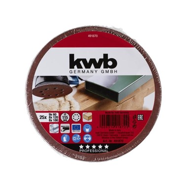 KWB Set brusnih papira za kutnu brusilicu 30/1 115 mm 60-180g