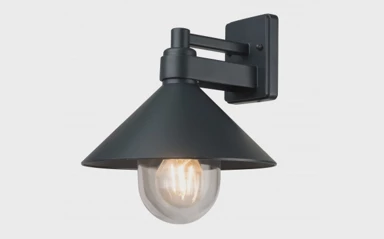 Zidna svjetiljka Aluminij IP44 1xE27, crna