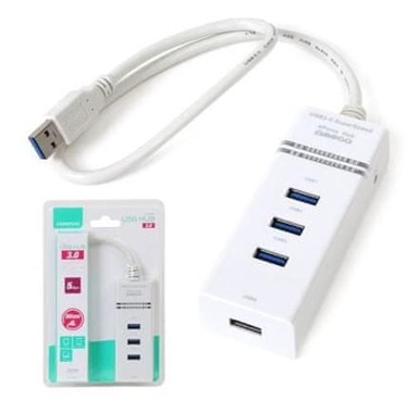 OMEGA USB čvorište OUH34W, USB 3.0, 4 porta, bijelo