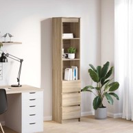 Visoka komoda sonoma hrast 37,5x35x180 cm izrađeno drvo