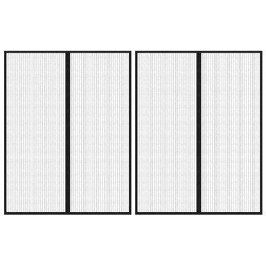 Zastori protiv insekata 2 kom s magnetima 230 x 160 cm crni