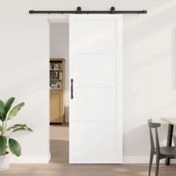 Klizna vrata, 83 x 232 cm, masivna borovina, bijela i crna
