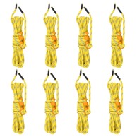 Uže za pričvršćivanje šatora, žuto, reflektirajuće, 4 mm, 4 m, 8 kom