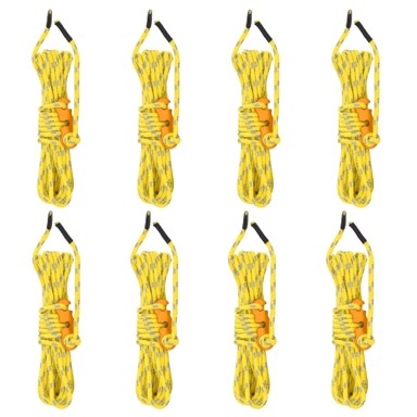 Uže za pričvršćivanje šatora, žuto, reflektirajuće, 4 mm, 4 m, 8 kom