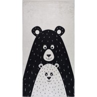 VITAUS Crno-bijeli periv dječji tepih 160x230 cm Bear Family 