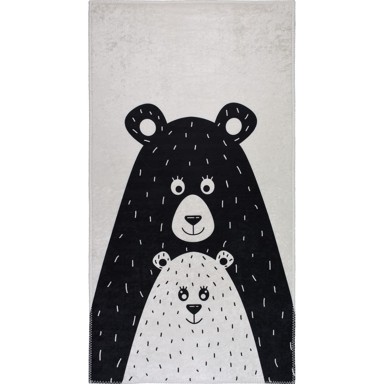 VITAUS Crno-bijeli periv dječji tepih 160x230 cm Bear Family