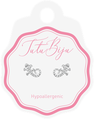 TUTU BIJU Naušnice Gekko 8.0 mm, white bronze, TGE80B020