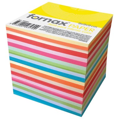 FORNAX Papir za kocku 9x9x9 cm ljepljeni intenzivne i pastelne boje, sortirano
