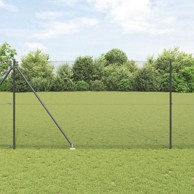 Zavarena ograda s 7 stupova siva 1.6x10 m čelik