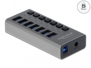DELOCK USB koncentrator, 7 USB-A 3.0
