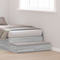 Ladice za krevet 90x36,5x16,5 cm drvena konstrukcija, siva sonoma