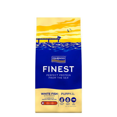FISH4DOGS Suha hrana za pse, male granule, bijela riba 6 kg