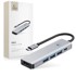 TECH-PROTECT HUB adapter HB01 USB-C – 3× USB 3.0 / HDMI 4K / USB-C 100W, sivi