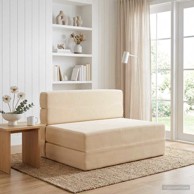 Sofa na razvlačenje, 70 x 72 x 60 cm, tkanina, krem