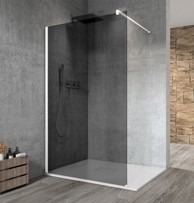 GELCO Vario tuš stijena uz zid, bijeli profil, dimljeno staklo, 1200 mm