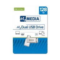 MYMEDIA USB Flash Stick Dual, USB 3.2, Gen1, USB-C, 128 GB, metal