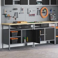 Set radnog stola od 2 dijela, crni čelik
