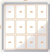 NOBO Oglasna ploča magnetna s ključem 12xA4 1902581, srebrna