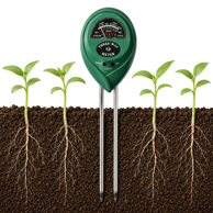 HOME & MARKER Mjerač tla TERRATEST 3u1 za biljke, vlaga, pH i svjetlost