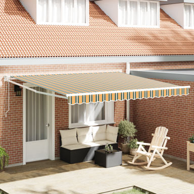 Manualna uvlačiva tenda s LED svjetlima 400x350 cm, zelena, bijela
