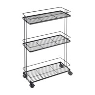 METALTEX Mat crni željezni regal na kotačima 38x62x16 cm Lava 