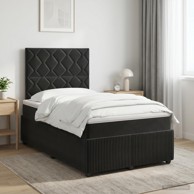 Boxspring krevet s madracem 120 x 200 cm, baršun, crni