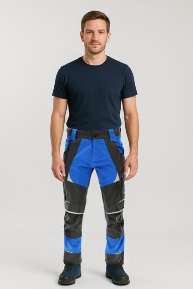 SARA WORKWEAR 24H Radne hlače Cottonflex 54, grafitno reflektirajuće narančaste