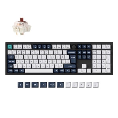 KEYCHRON Tipkovnica mehanička Q6 Max, bežična, Gateron Jupiter smeđi prekidači, RGB, crna (Q6M-M3-UK)