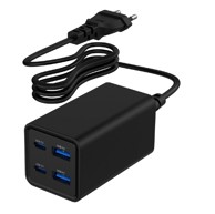 GEMBIRD Punjač TA-UC-2A2C-PD65-01-BK, GaN, 65W, 2×USB-C + 2×USB-A