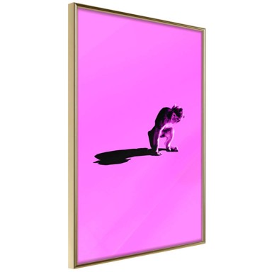 Poster Monkey on Pink Background 40x60