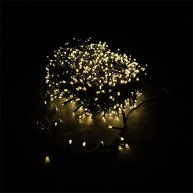 LED lampice compact, 1000 LED, 22 m, topla bijela, adapter, IP44, treperenje