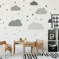 AMBIANCE Zidna samoljepljiva naljepnica Scandinavian Clouds From The Far North