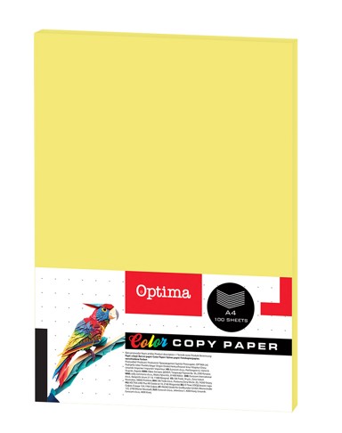 OPTIMA Fotokopirni papir, A4, 75 g, fluo yellow, 100 listova