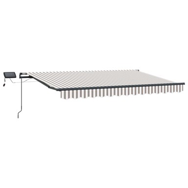 Skrovita tenda, 350 x 250 cm, tkanina, svjetlosiva i bijela