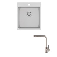 HELIKA Set sudoper Luna 100X + slavina Zora, krom mat