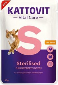 KATTOVIT Hrana za mačke Vital Care Sterilised, 85 g, piletina