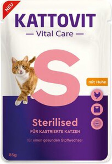 KATTOVIT Hrana za mačke Vital Care Sterilised, 85 g, piletina