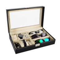 MG Kutija za satove i naočale, crno, 6 + 3 kom, 33,5 x 20,5 x 8 cm