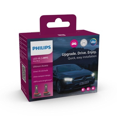 PHILIPS Žarulja Ultinon Access 2500 H11 11362U2500CX LED, do 80% više svjetla, 6000K